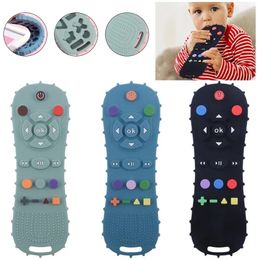 Novelty Silicone Simulation TV Remote Control Shape Soothing Toy Baby Food Grade Teaser Stick Childrens Sensory Education Toys250908