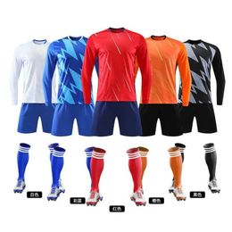 Adult And Kids Long-Sleeved Soccer Jersey Set Men Women Futsal Football Uniform Training Sports Clothes Ddmysat Ddmytues